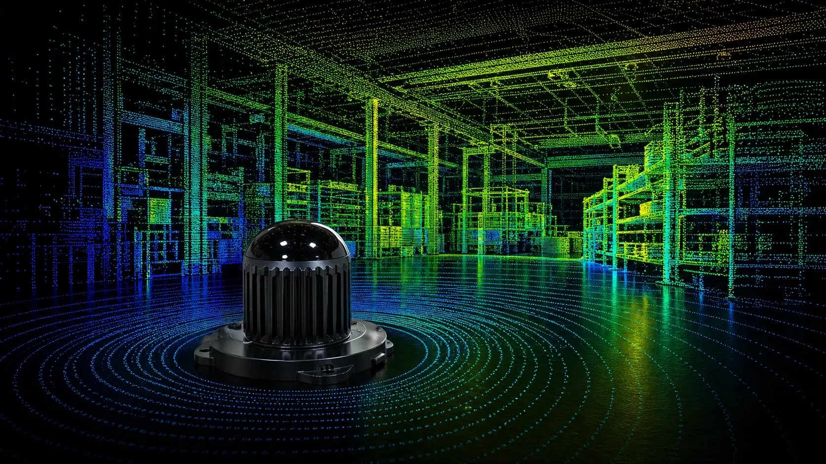 Visualização de nuvem de pontos do LiDAR de 192 canais do RB160W
