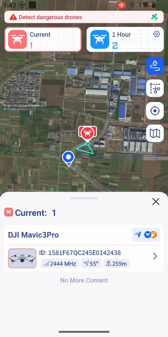 Interface móvel de alerta e acompanhamento de drones