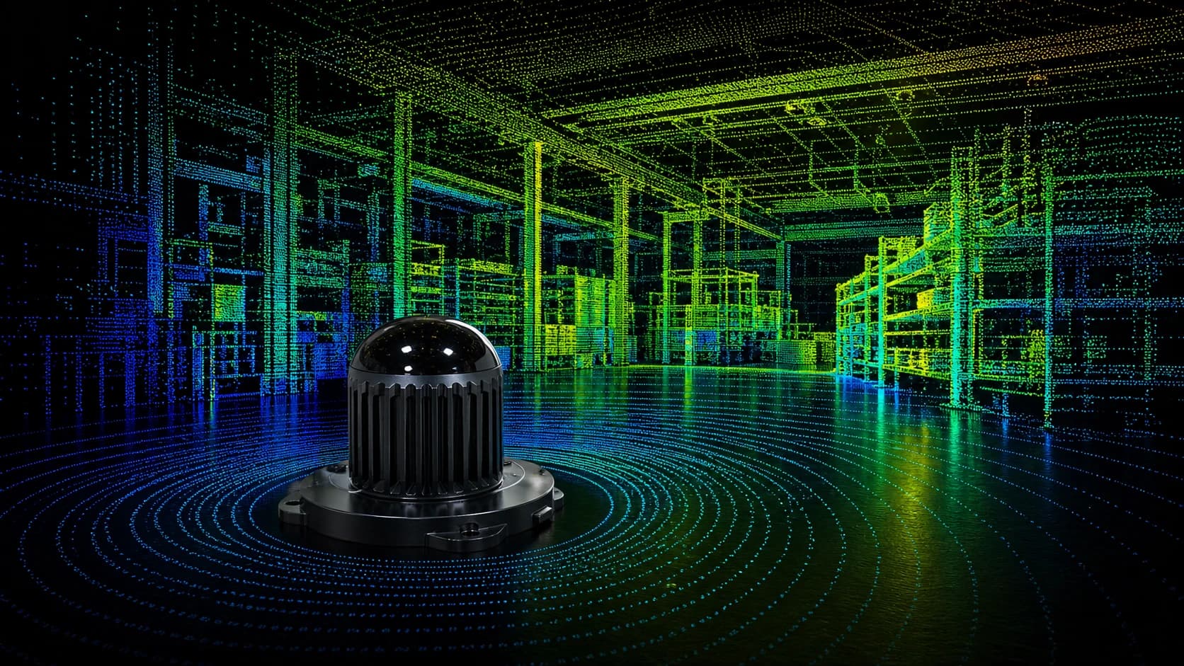 Visualização de nuvem de pontos do LiDAR de 192 canais do RB160W
