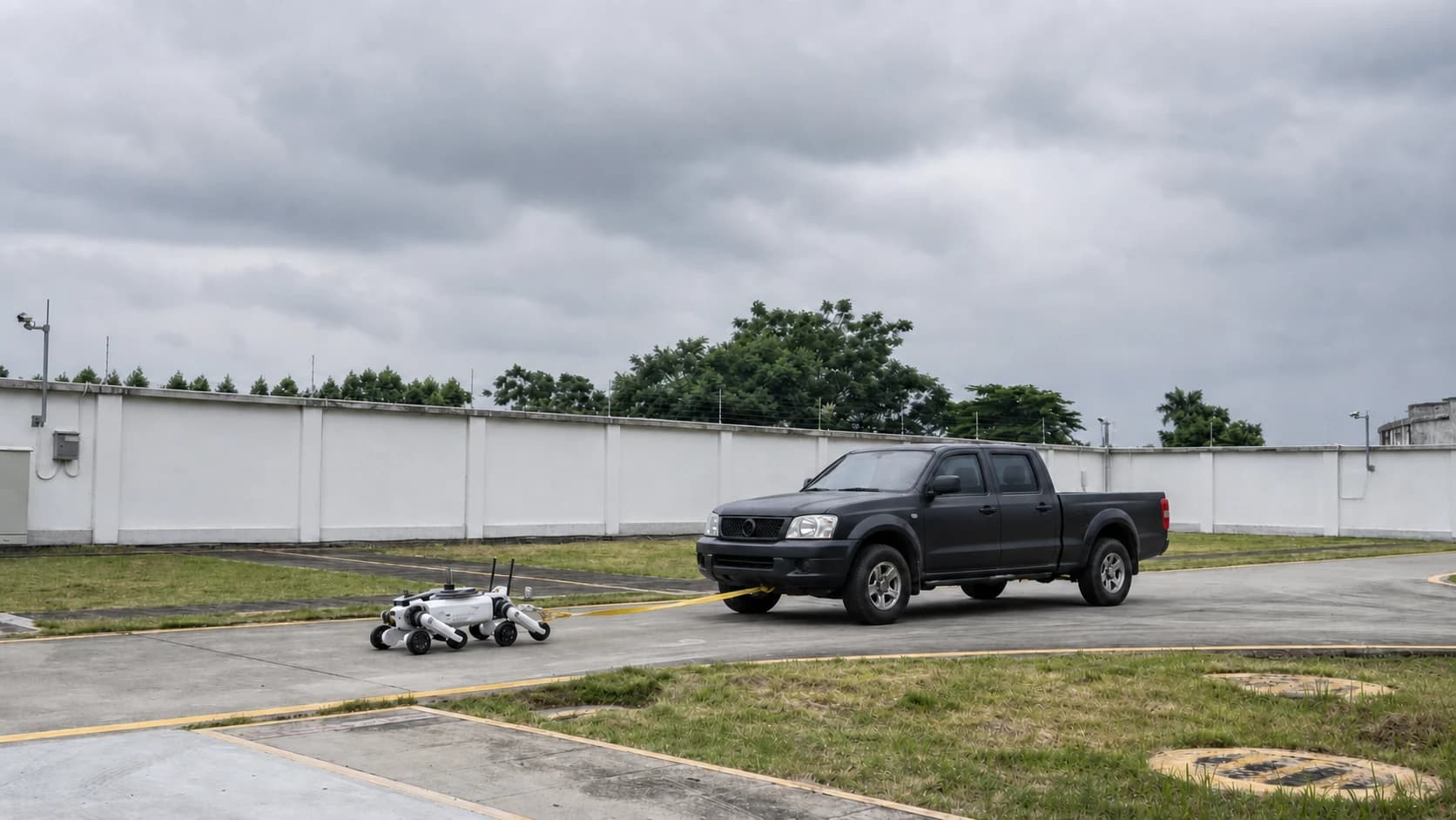 RB160W demonstrando força ao puxar um veículo