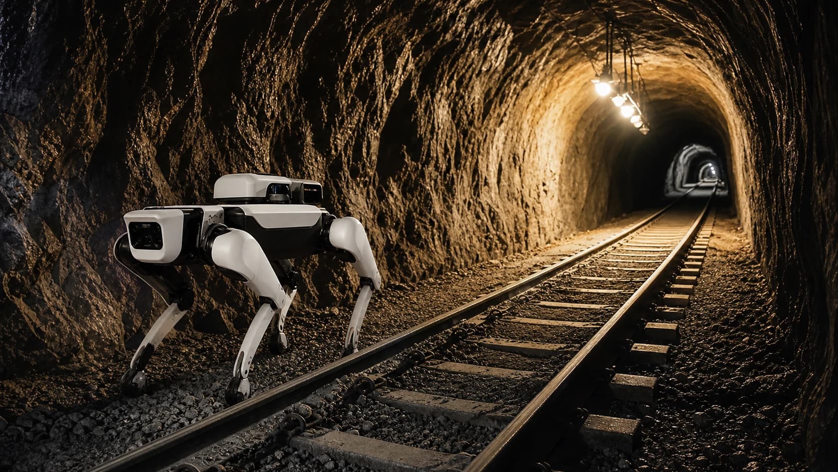 Túnel industrial como cenário de inspeção do RB160W